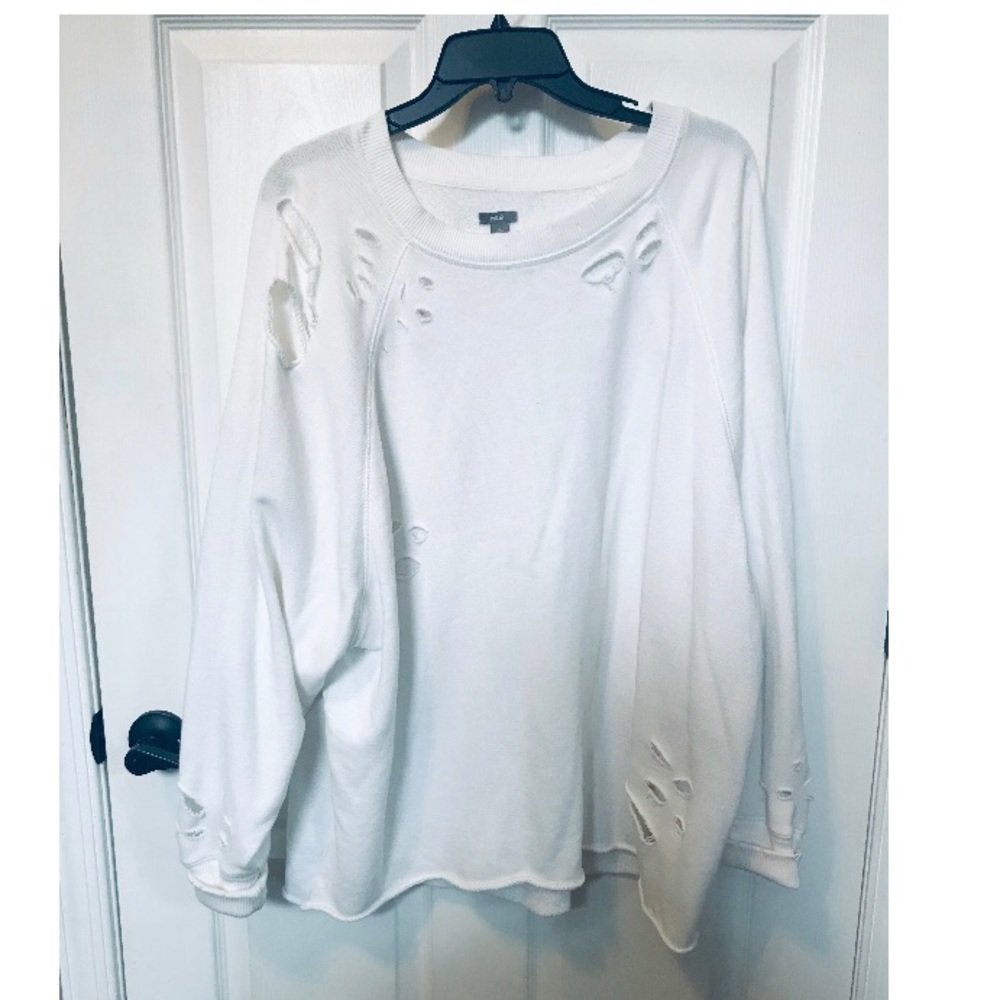 Aerie Ripped Cotton Sweatshirt